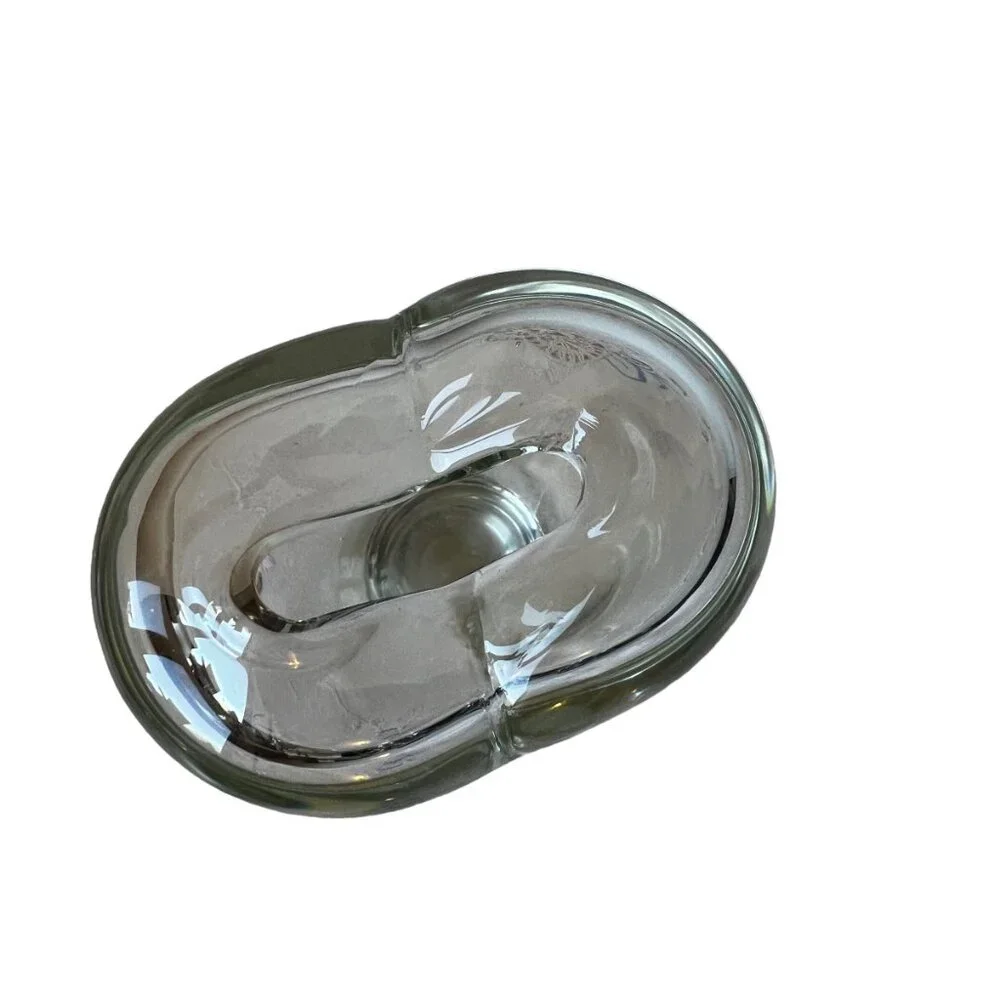 Hand Blown Clear Heart Vase 4” MCM
